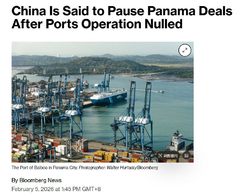 消息人士称，中国要求国有企业停止在巴拿马开展新项目的谈判，影响可能高达数十亿美元，以此作为对取消长和巴拿马港口合同的报复