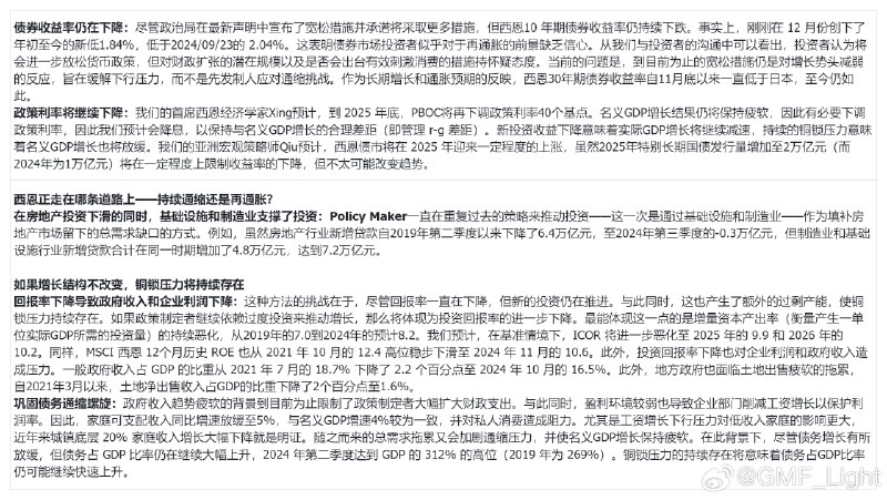 大摩：来自CN债券市场的信息省流版：债市不相信现有政策足以推动再通胀、摆脱通缩