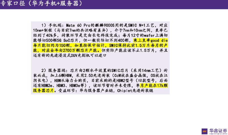 曹山石 (Twitter)华为Mate 60手机所用芯片拆解一览曹山石 (Twitter)华为Mate 60手机所用芯片拆解一览