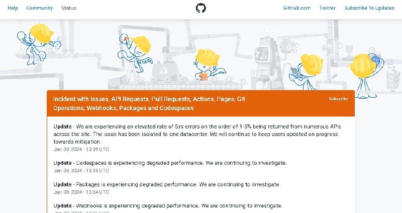 GitHub 出现故障 