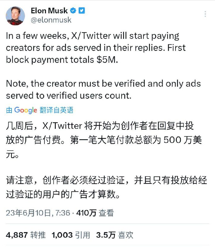 Twitter 将开始为创作者在回复中投放的广告付费