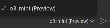 一条Vscode Copilot的简报目前o3mini已经可以在Vscode Copilot使用