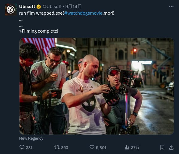《看门狗》杀青育碧的游戏改编电影《看门狗》（Watch Dogs）经过为期十年的筹备，于今年7月开拍，本月拍摄完毕