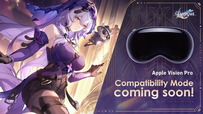 Honkai: Star Rail官方twitter宣布，其ios app将在2月6日登录Apple Vision Pro