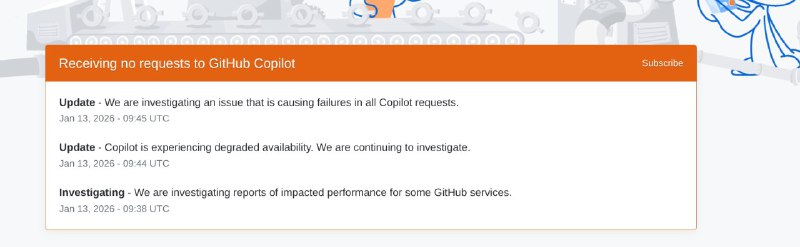 Github Copilot出现服务下降