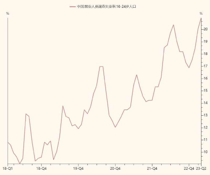 中国16至24岁劳动力调查失业率升至 20.4%，创历史新高
