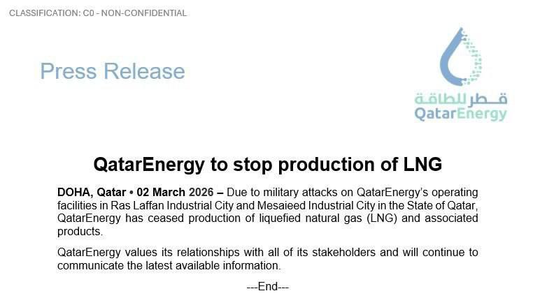 卡塔尔能源宣布暂停天然气生产欧洲基准天然气价格涨幅一度扩大至30%以上