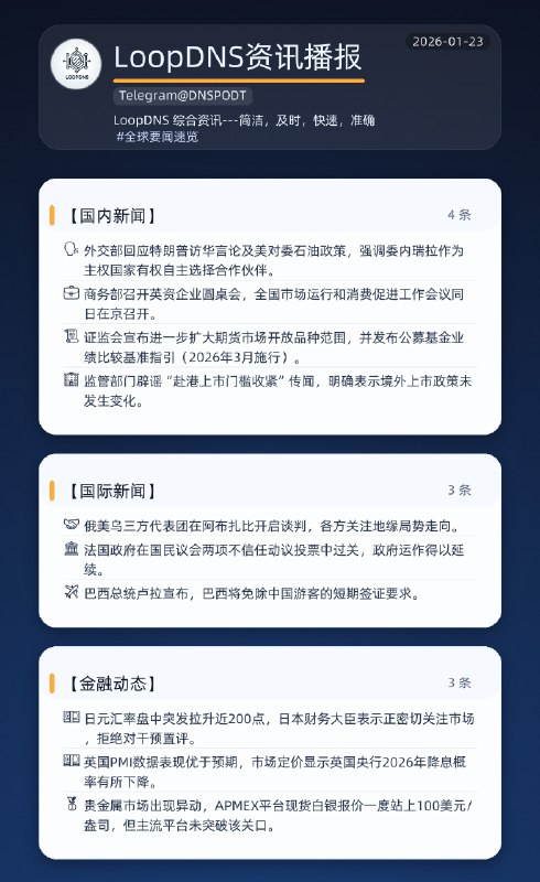 🌏 #全球要闻速览 2026-01-23