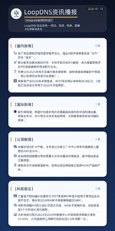 🌏 #全球要闻速览 2026-01-18