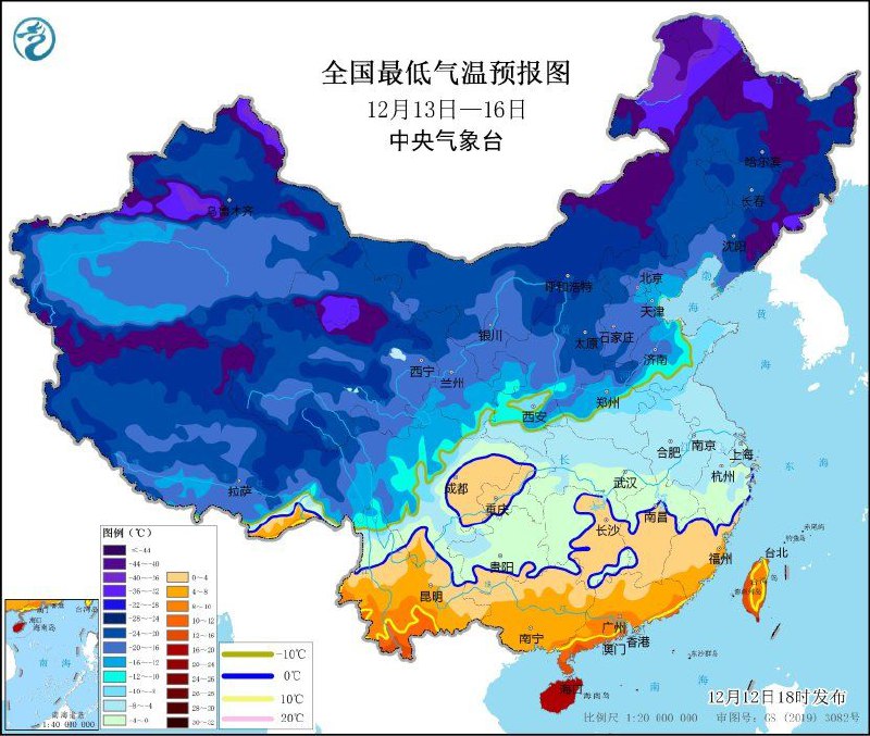 中央气象台发布寒潮黄色预警中央气象台12月12日18时发布寒潮黄色预警，预计，12月12日夜间起至16日，一股强寒潮将自新疆开始，自西向东、自北向南影响我国