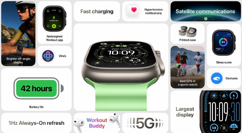 Apple Watch Ultra 3 增加了屏幕面积也是在apple watch中面积最大的手表