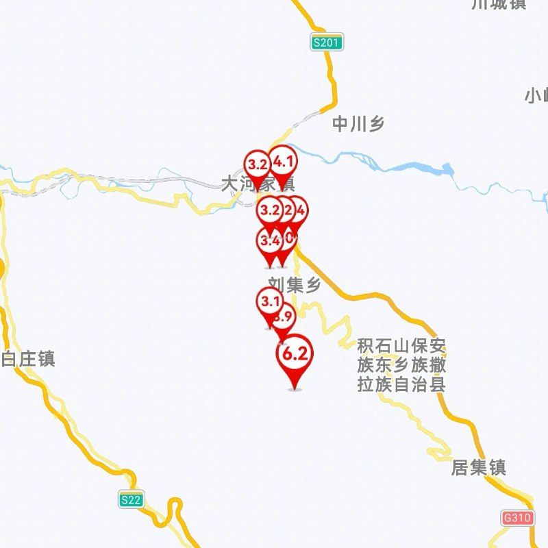 余震统计：截至12月19日08时00分，共记录到3.0级及以上余震9次，分别是6.0-6.9级地震0次，5.0-5.9级地震0次，4.0-4.9级地震2次，3.0-3.9级地震7次，目前最大余震4.1级